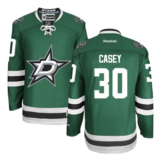 Adult Authentic Dallas Stars Jon Casey Green Home Official Reebok Jersey