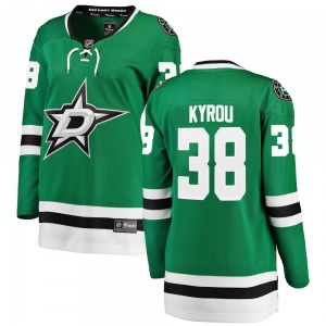 Women's Breakaway Dallas Stars Christian Kyrou Green Home Official Fanatics Branded Jersey