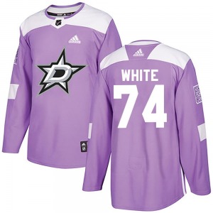 Adult Authentic Dallas Stars Gavin White Purple Fights Cancer Practice Official Adidas Jersey