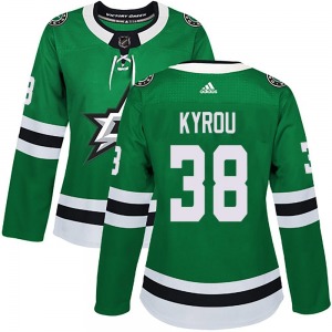 Women's Authentic Dallas Stars Christian Kyrou Green Home Official Adidas Jersey