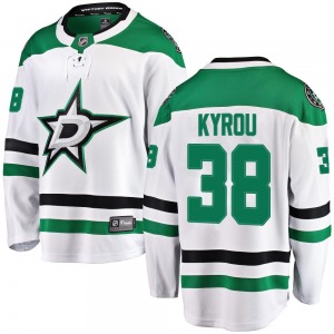 Youth Breakaway Dallas Stars Christian Kyrou White Away Official Fanatics Branded Jersey