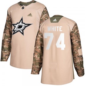 Youth Authentic Dallas Stars Gavin White White Camo Veterans Day Practice Official Adidas Jersey