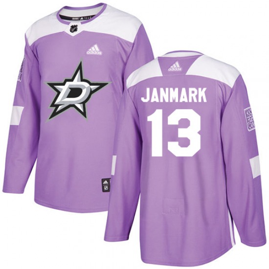 Youth Authentic Dallas Stars Mattias Janmark Purple Fights ...